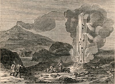 1833年12月7日、間欠泉またはホットファウンテンの眺め。 作： Unbekannt