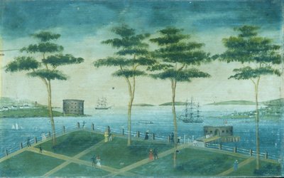 バッテリーの眺め、ニューヨーク、1800-1850。 作： Unbekannt