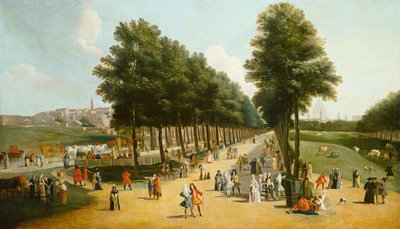 1709～1710年以降のセント・ジェームズ・パークのモールの眺め。 作： Unbekannt
