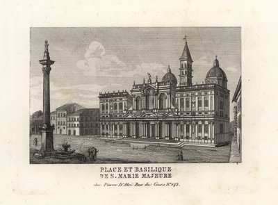 View of Piazza e Basilica di Santa Maria Maggiore, Square and Church of Saint Mary Major with the Marian Column, Rome 作： Unbekannt