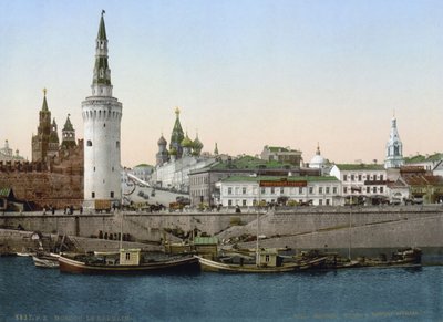 モスクワ、ロシア、モスクワ、c1890-c1905から見た聖ワシリイ斜面の眺め 作： Unbekannt