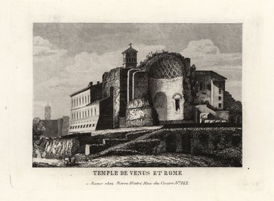 ヴィーナスとローマの神殿（Templum Veneris et Romae, Rome）の眺め 作： Unbekannt