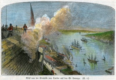 カナダ、ケベック州の要塞からセントローレンス川を望むc1875 作： Unbekannt