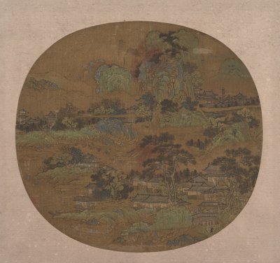 江南の村と寺院、15 世紀初頭。 作： Unbekannt