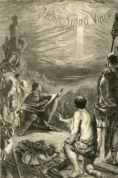 Saxa Rubraでの十字架のビジョン、1890年。 作： Unbekannt