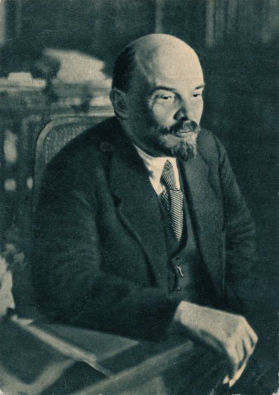 ロシアのボルシェビキ党指導者ウラジミール・イリヒ・レーニン、1921年11月28日 作： Unbekannt