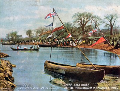 ミッションスティーマー、リコマ、アフリカのニアサ湖の到着を待つ1904 作： Unbekannt