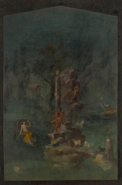 壁画: 風景の中のポリュフェモスとガラテア、皇帝の離宮から...、紀元前 1 世紀 作： Unbekannt