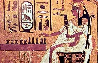ネフェルタリ、テーベ、古代エジプト、19王朝、紀元前13世紀の墓の壁画 作： Unbekannt