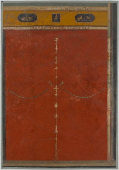 赤地の壁画: 皇室の別荘からのフリーズ付き燭台...、紀元前 1 世紀 作： Unbekannt