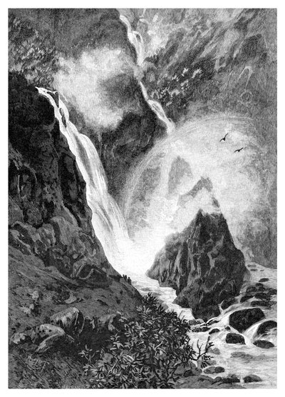 ウォラムンビ滝、ニューサウスウェールズ州、オーストラリア、1886 作： Unbekannt