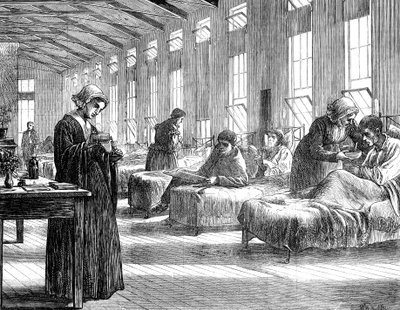 ハムステッド天然痘病院の病棟、1871年 作： Unbekannt