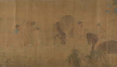 川で馬を洗う、1309 年。 作： Unbekannt