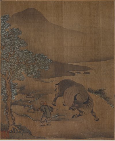水牛と牧童、おそらく明王朝、1368-1644年。 作： Unbekannt