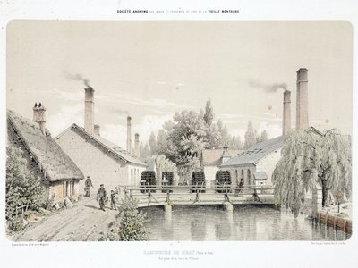 水力発電、1900年以前 フランス、ブレイの圧延機(Laminoirs) 作： Unbekannt