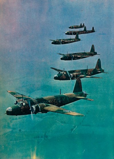 フォーメーションのウェリントン爆撃機、1940 作： Unbekannt