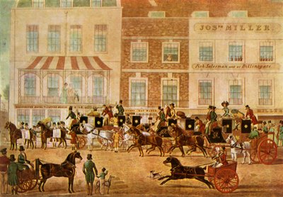 「グロスター コーヒー ハウス、ピカデリーのウェスト カントリー メール」、1830 年頃、1943 年。 作： Unbekannt