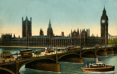 ウェストミンスターブリッジと国会議事堂、ロンドン、c1910。 作： Unbekannt