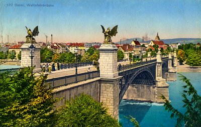 ウェットシュタイン橋、スイス、バーゼル、c1936 作： Unbekannt