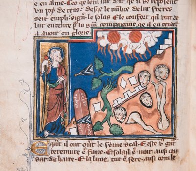 彼が地球を震わせるために立ち上がるとき... ミニチュア：Apocalypse de Saint Jean、1320年頃 作： Unbekannt