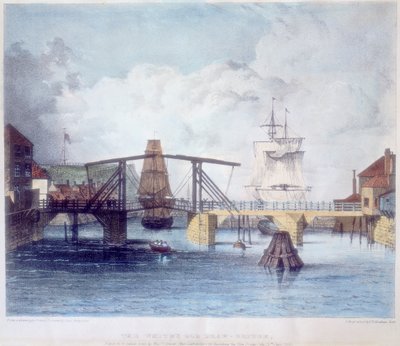 ウィットビーハーバー、ヨークシャー、エスク川の河口、c1833 作： Unbekannt
