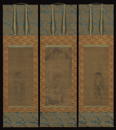 白衣の観音と寒山と紫徳、14世紀。 作： Unbekannt