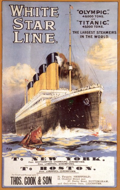 ホワイトスターライン。タイタニック＆オリンピック、c。 1911 作： Unbekannt