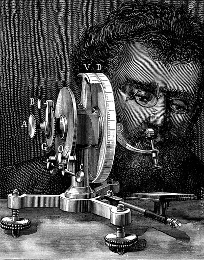 結晶の角度を測定するためのウィリアムウォラストン反射ゴニオメーター、1874 作： Unbekannt