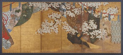 防風スクリーンと桜 作： Unbekannt