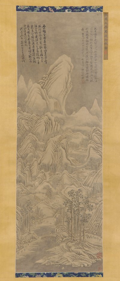 冬の風景、明または清王朝、16 ～ 17 世紀。 作： Unbekannt