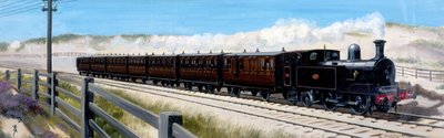 バーケンヘッドへ向かうウィラル鉄道の列車 作： Unbekannt
