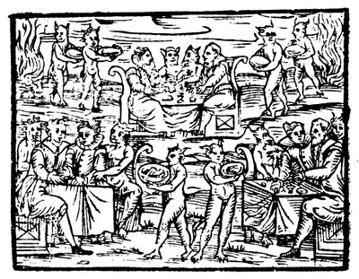 安息日でごちそうをした魔女と魔術師、1608 作： Unbekannt