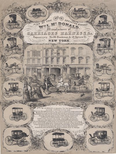 うーん。 L. McDonald、Manufacturers of Carriage Harness & Co. Repository、No. 26 Beekman & 1...、1852-86。 作： Unbekannt