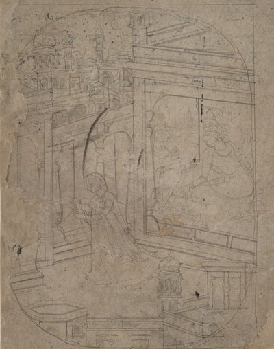 彼女の恋人を離れる女性、カリフォルニア州。 1790年から1820年。 作： Unbekannt