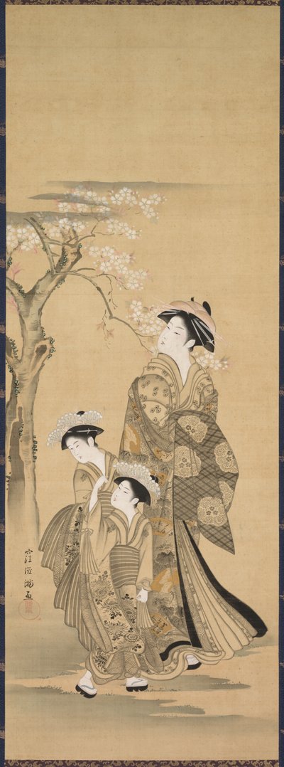女性と二人の子供、1900年代。 作： Unbekannt