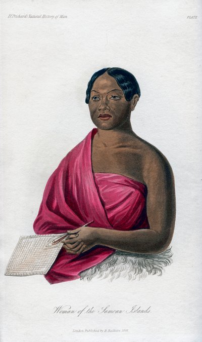 サモア諸島の女性、1848 作： Unbekannt
