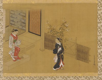 縁側の女、庭の女 江戸時代・18世紀 作： Unbekannt