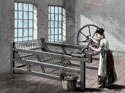 紡績ジェニーを使用する女性、c1880 作： Unbekannt
