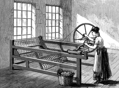 紡績ジェニーを使用する女性、c1880 作： Unbekannt