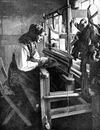 織機を使う女性、スウェーデン、1936 作： Unbekannt