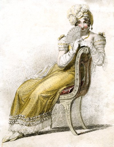 ファンを持つ女性、c1750-1850 作： Unbekannt