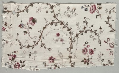 木版画プリントコットンフラグメント、1785年。 作： Unbekannt