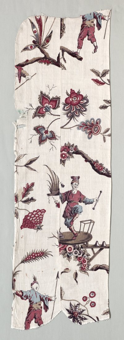 木版印刷された繊維片、c。 1785年。 作： Unbekannt