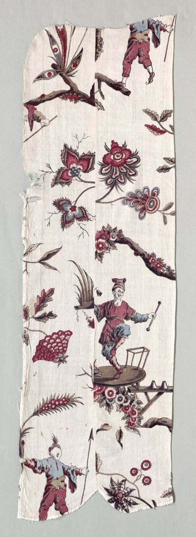 木版印刷された繊維片、c。 1785年。 作： Unbekannt