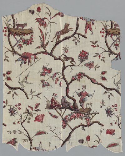 木版印刷された繊維片、c。 1785年。 作： Unbekannt
