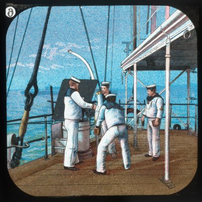 3ポンド砲の作業-HMS Blake、c1900。 作： Unbekannt