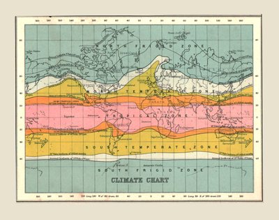 世界地図気候図、1902年。 作： Unbekannt