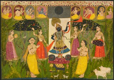 Shri Nathji の礼拝。 1700年。 作： Unbekannt