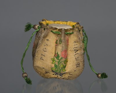 編まれた財布、1700年代。 作： Unbekannt