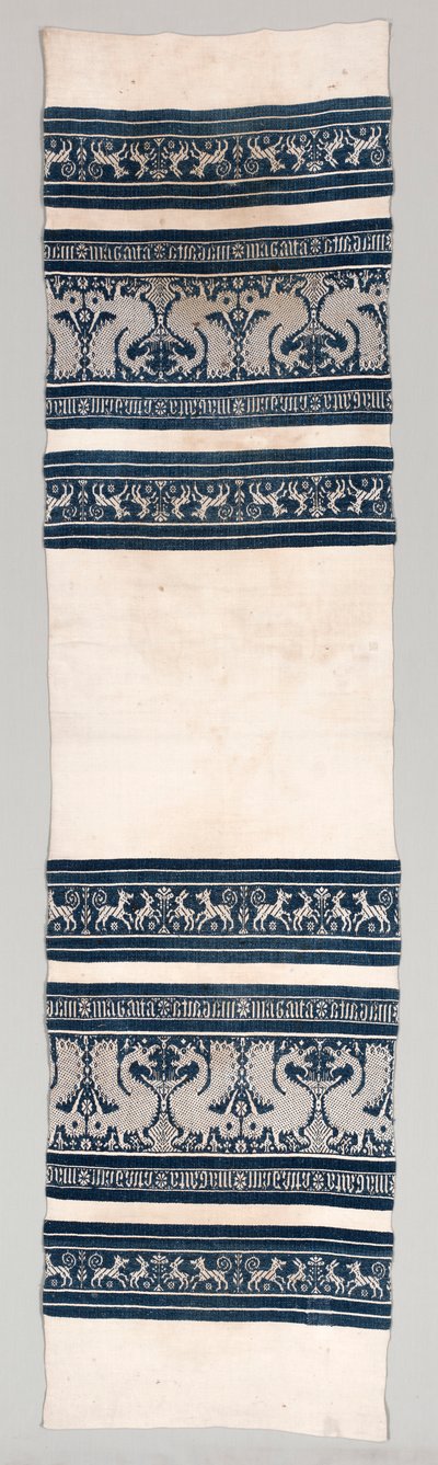織りタオル、1400年代以降。 作： Unbekannt